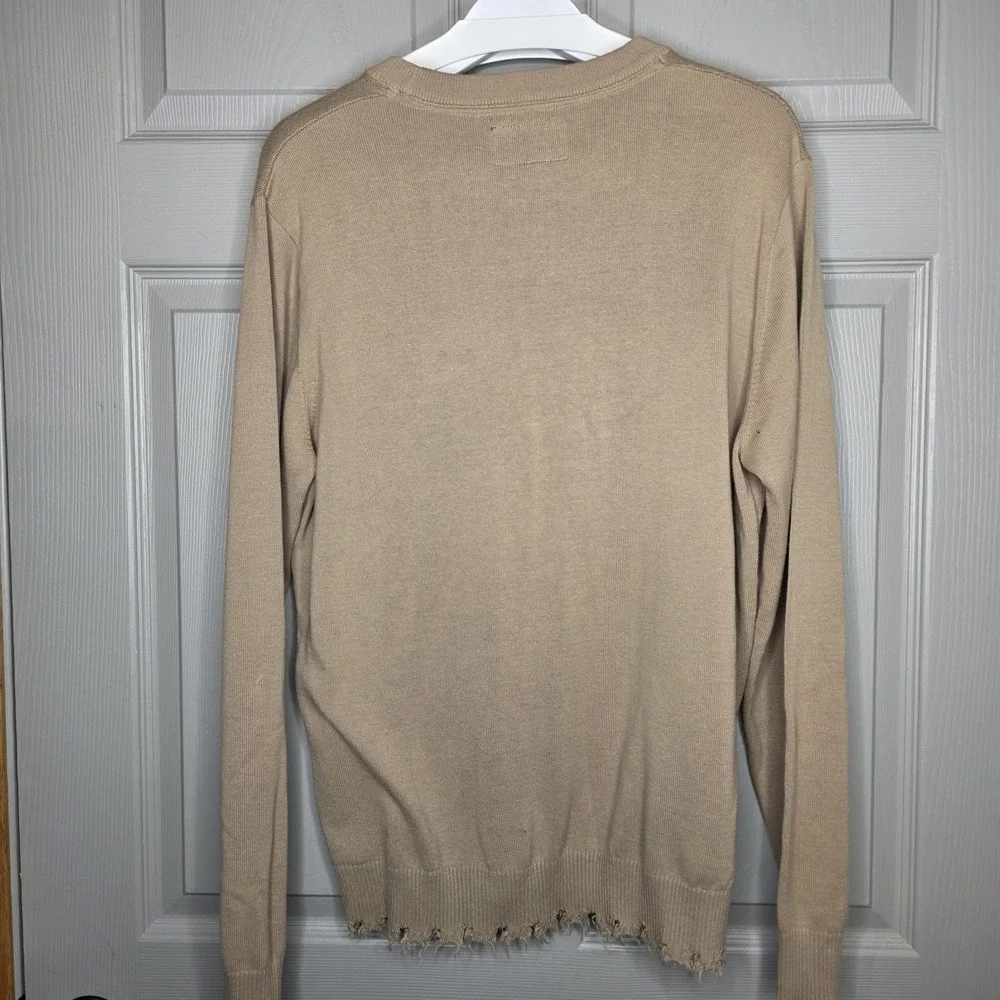 Broken Promises Embrace‎ Skeletons Distressed  Sweater Tan/Brown Small Skater